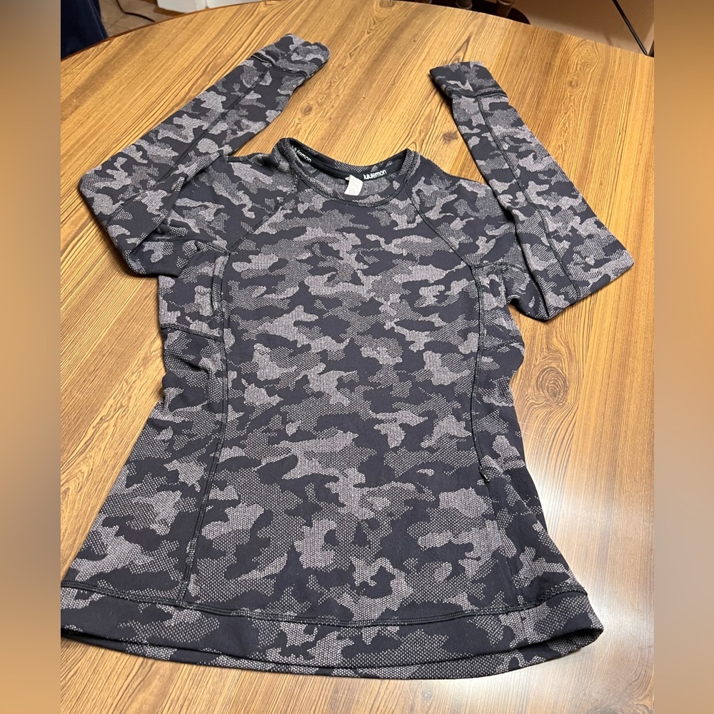 Lululemon Runderful Long Sleeve Incognito Camo Top Sz 4